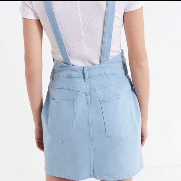 Urban Outfitters Light Blue Stretch Denim Overall Dress Size 0 - Picture 3 of 9